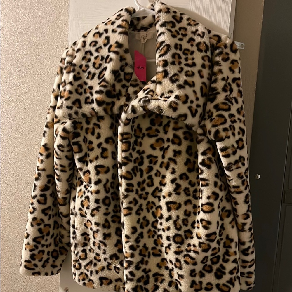 Leopard Print Faux Fur Coat